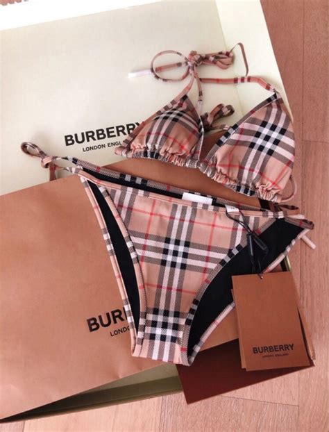 matching burberry swimsuits|Burberry bikini model.